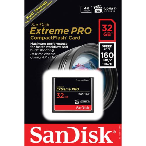 رم سی اف ۳۲ گیگ | SanDisk 32GB Extreme Pro (160MB/S) Compact Flash